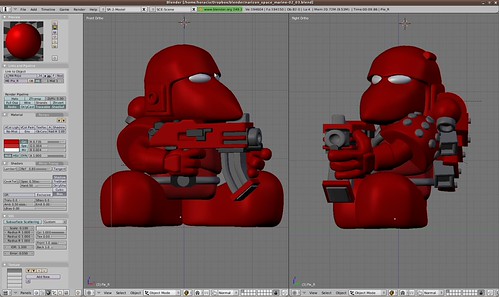 W.I.P. - Narizón marine espacial, con casco, disparando