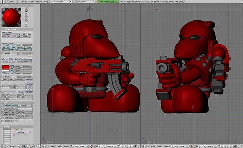 W.I.P. - Narizón marine espacial, con casco, disparando