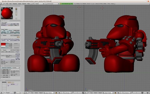 W.I.P. - Narizón marine espacial, con casco, disparando