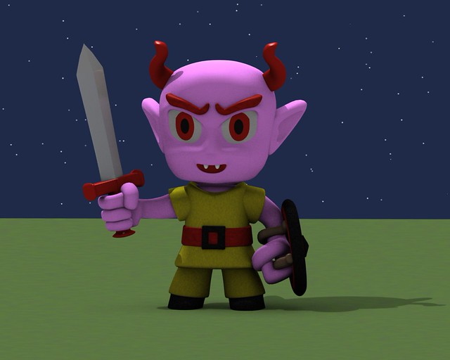 Chibi demonkin warrior