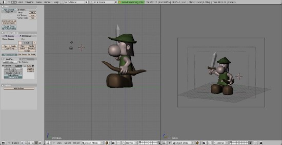Narizón jefe de los arqueros - Interfaz Blender